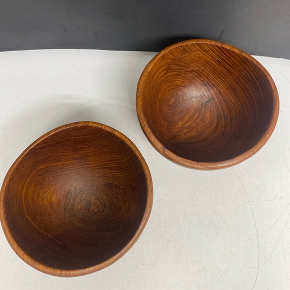 Good Wood Genuine Teak Made in Thailand Salad Serving Bowl Set Utensils 5 Piece - Picture 9 of 17